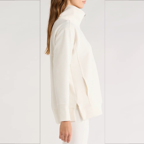 Zella Kickback Ottoman Half Zip Tunic in Ivory Egret - Picture 3 of 7